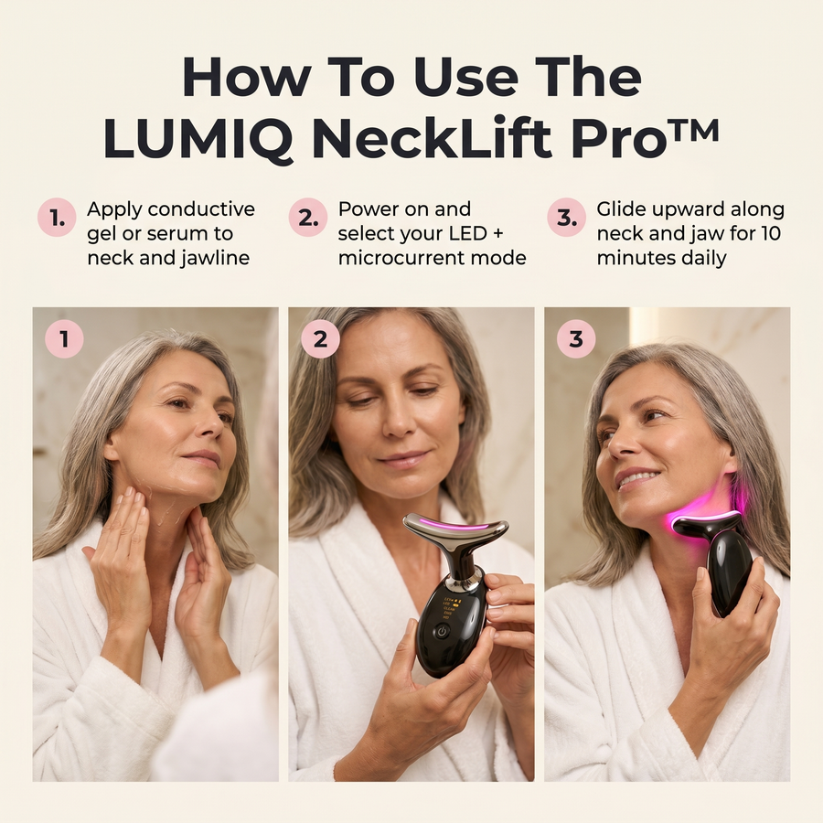 How to use LUMIQ NeckLift Pro - 3 step routine