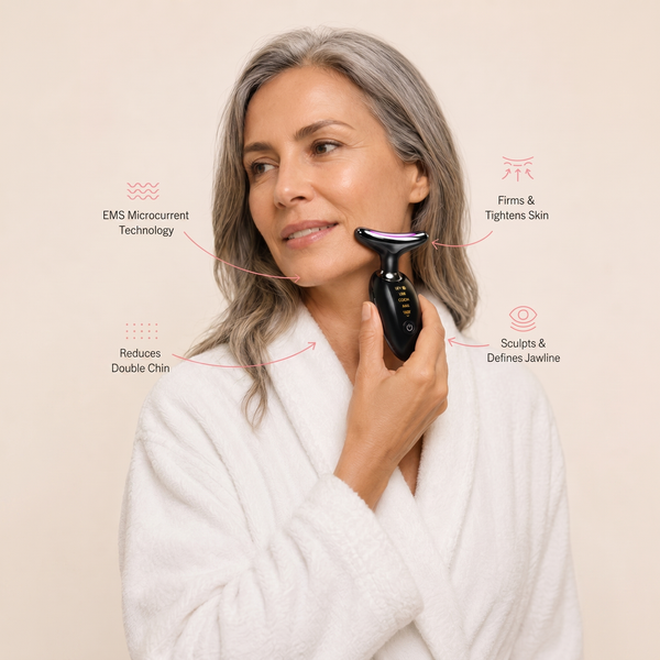 LUMIQ NeckLift Pro - EMS Microcurrent Technology, Reduces Double Chin, Firms & Tightens Skin, Sculpts & Defines Jawline